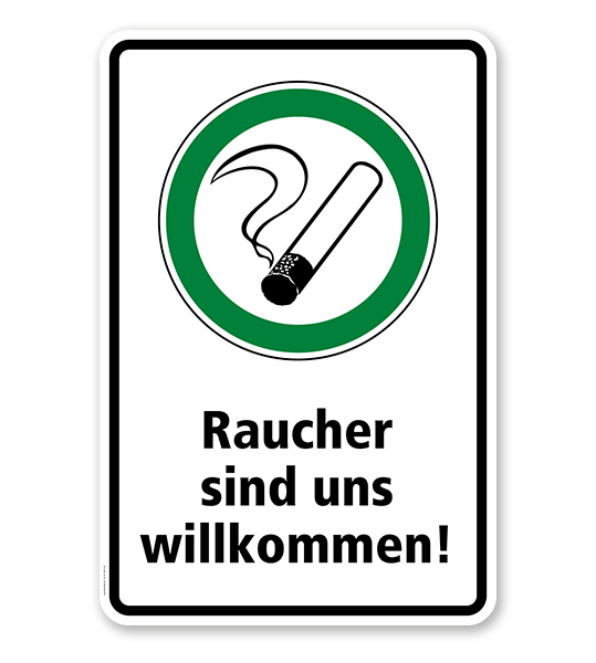 Hinweisschild Raucher sind uns willkommen - WH