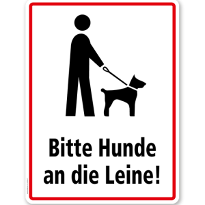 Hinweisschild Bitte Hunde an die Leine - WH