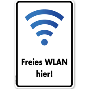 Hinweisschild Freies WLAN hier - WH
