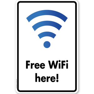 Hinweisschild Free WIFI here - WH