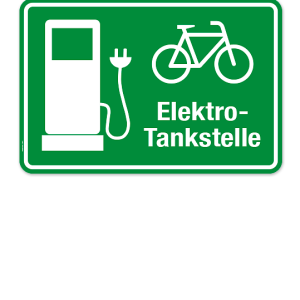 Hinweisschild Elektro-Tankstelle für Fahrräder