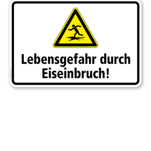 Warnschild Lebensgefahr durch Eiseinbruch - WH