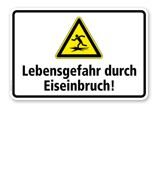 Warnschild Lebensgefahr durch Eiseinbruch - WH