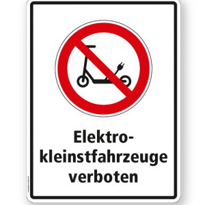 Hinweisschild Elektrokleinstfahrzeuge verboten (E Scooter / Elektroroller) - WH