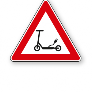 Achtung Elektrokleinstfahrzeuge (e Scooter) - Verkehrsschild VZ-ES-02