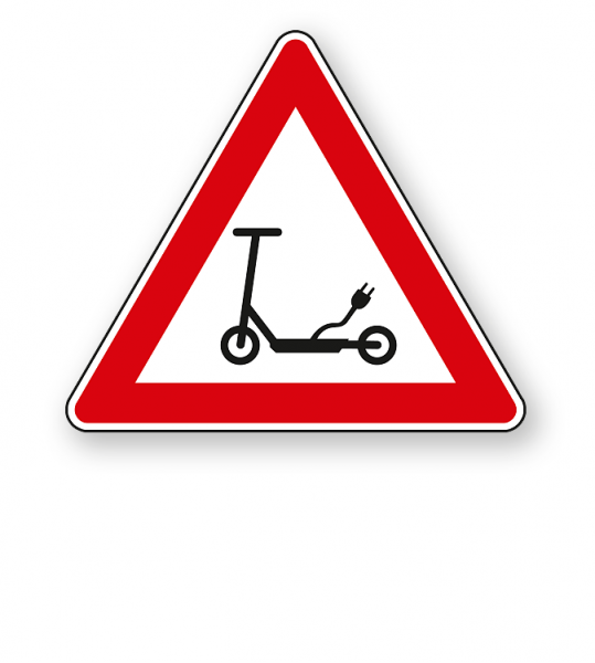 Achtung Elektrokleinstfahrzeuge (e Scooter) - Verkehrsschild VZ-ES-02