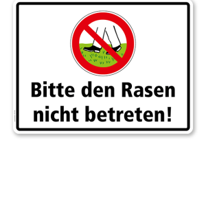 Verbotsschild Bitte den Rasen nicht betreten - WH