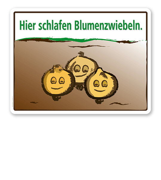 Hinweisschild Hier schlafen Blumenzwiebeln - WH