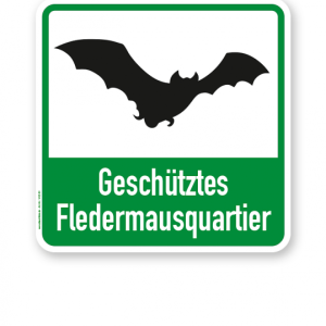 Hinweisschild Geschütztes Fledermausquartier - WH