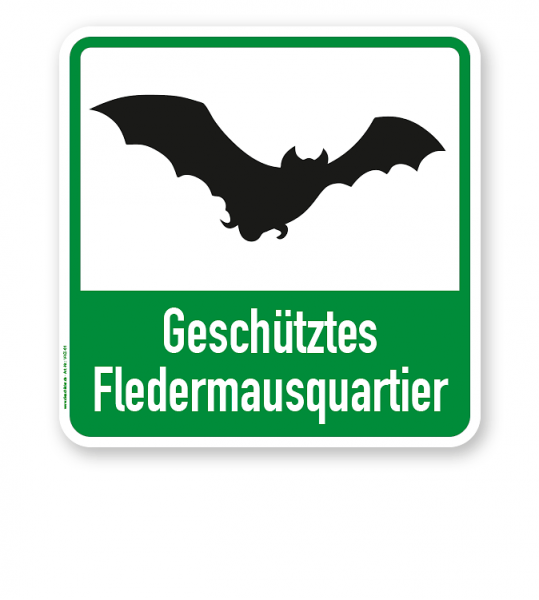Hinweisschild Geschütztes Fledermausquartier - WH