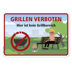 Hinweisschild Grillen verboten Hier ist kein Grillbereich - WH