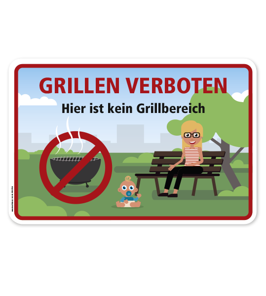 Hinweisschild Grillen verboten Hier ist kein Grillbereich - WH