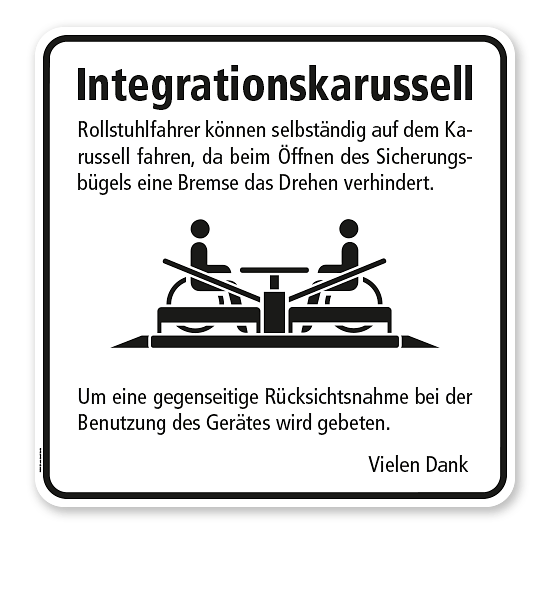 Hinweisschild Integrationskarussell - WH