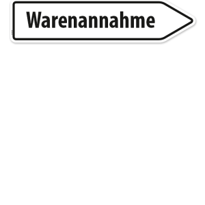 Pfeilschild / Pfeilwegweiser Warenannahme - WH