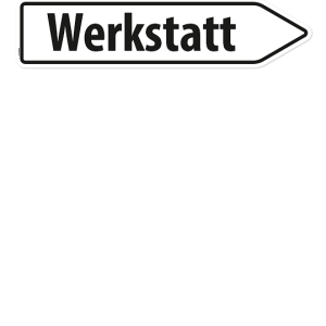 Pfeilschild / Pfeilwegweiser Werkstatt - WH