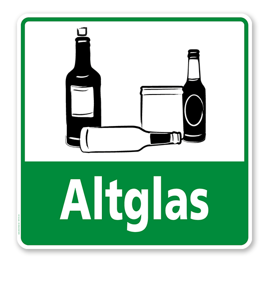 Schild Recycling Altglas - WH