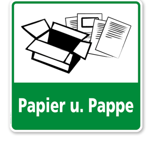 Schild Recycling Papier und Pappe - WH