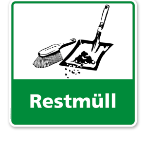 Schild Recycling Restmüll - WH