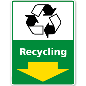 Schild Recycling mit Pfeil - WH