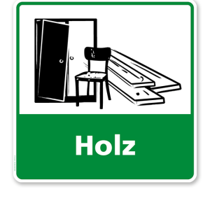 Schild Recycling Holz - WH
