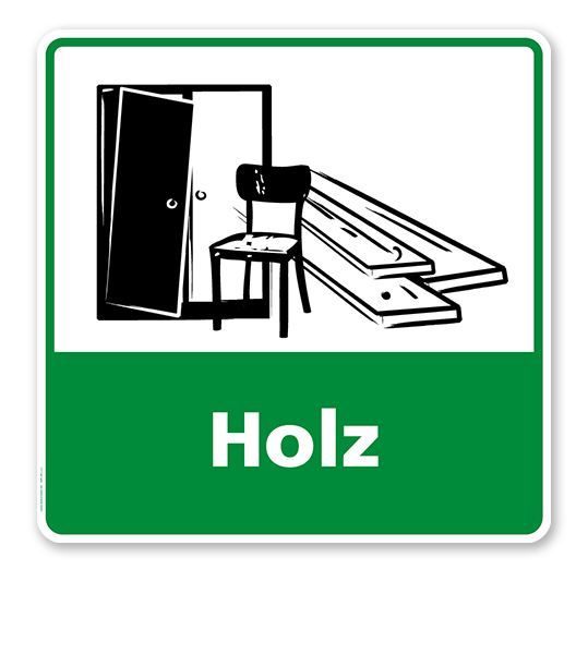 Schild Recycling Holz - WH
