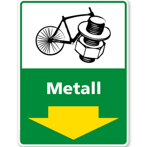 Schild Recycling Metall mit Pfeil - WH