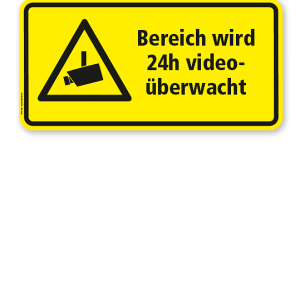 Hinweisschild Bereich wird 24 h videoüberwacht - WH