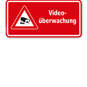 Hinweisschild Videoüberwachung - rot - WH