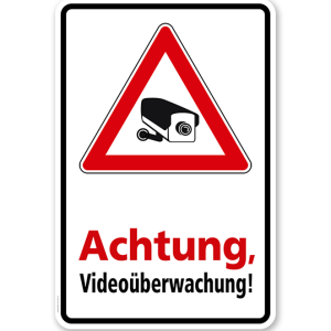Hinweisschild Achtung, videoüberwacht - WH