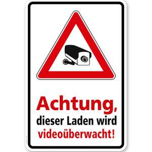 Hinweisschild Achtung, dieser Laden wird videoüberwacht - WH