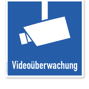 Hinweisschild Videoüberwacht - Symbol mit Textzusatz - WH