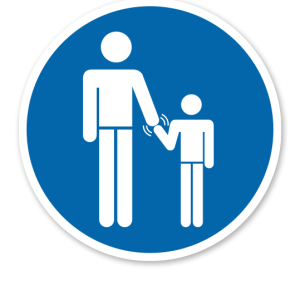 Gebotszeichen Kinder an die Hand nehmen